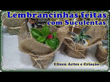 Aprenda Fazer Lembrancinhas com Suculentas Com Juta